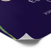 ゴールドフォイル水の色ワイルドフラワーブライダルシャワー ポスター (角)