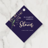 ゴールドフォイル水彩ワイルドフラワーのブライダルシャワー フェイバータグ (裏面)