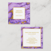 *~*ゴールドフォイル深いパープルマーブルシモダンック スクエア名刺 (正面/裏面)