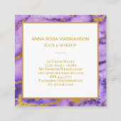 *~*ゴールドフォイル深いパープルマーブルシモダンック スクエア名刺 (裏面)