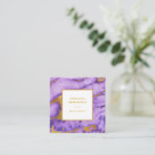 *~*ゴールドフォイル深いパープルマーブルシモダンック スクエア名刺 (スタンド正面)