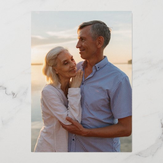 ゴールドフォイル渦巻形のス50周年結婚記念 箔招待状 (裏面)