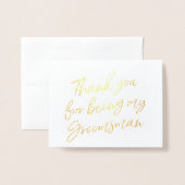 ゴールドフォイル私が私のグロムスマンであることをありがとう 箔カード (封筒付き正面)