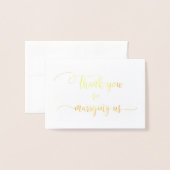 ゴールドフォイル私たちのカードと結婚し結婚てくれてありがとう 箔カード (封筒付き正面)