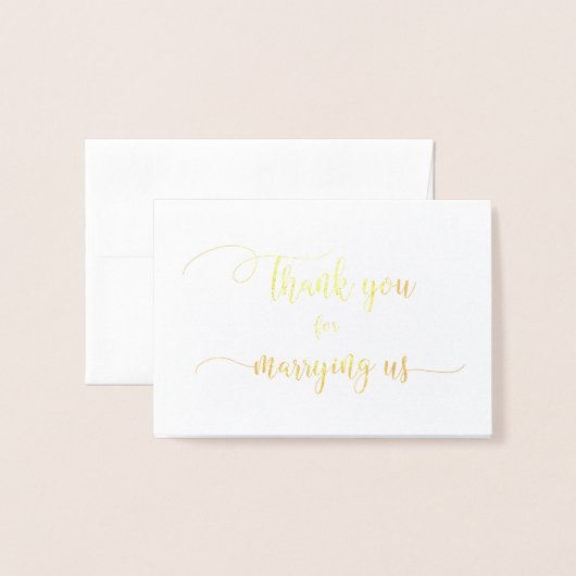 ゴールドフォイル私たちのカードと結婚し結婚てくれてありがとう 箔カード (封筒付き正面)