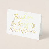 ゴールドフォイル私のメイド・オブ・オーナー（花嫁付き添い人）に感謝 箔カード (正面)