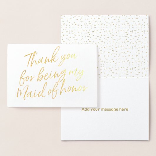 ゴールドフォイル私のメイド・オブ・オーナー（花嫁付き添い人）に感謝 箔カード (ディスプレー)