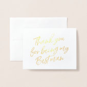 ゴールドフォイル私の花婿介添人に感謝 箔カード (封筒付き正面)