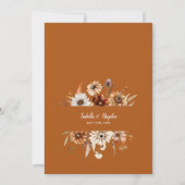 ゴールドフォイル秋ボホシーズンテラコッタ結婚ズ 招待状 (裏面)