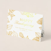 ゴールドフォイル紅葉ハッピーサンクスギビング 箔カード (正面)