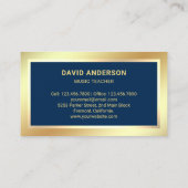 ゴールドフォイル紙吹雪エレガントクラリネット音楽先生 名刺 (裏面)