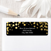ゴールドフォイル紙吹雪エレガントブラック住所 シール (インサイチュ)