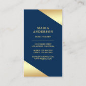 ゴールドフォイル紙吹雪グランドピアノミュージシャンピアニスト 名刺 (裏面)