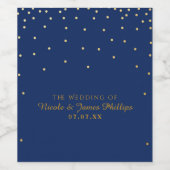 ゴールドフォイル紙吹雪ドエレガントットブルーワインラベル ワインラベル (シングルラベル)