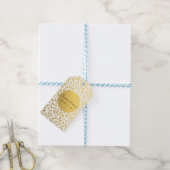 ゴールドフォイル紙吹雪ドットグラムモダン結婚式の引き出物 ギフトタグ (より糸付き)