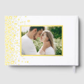 ゴールドフォイル紙吹雪ドット結婚写真 ゲストブック (裏面)