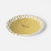 ゴールドフォイル紙吹雪ドッモダンツグラム結婚ズ ペーパープレート (アングル)