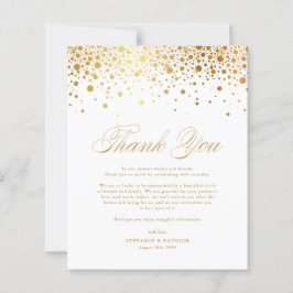ゴールドフォイル紙吹雪ド結婚ットのサンキューカード