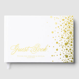 ゴールドフォイル紙吹雪ド結婚ット ゲストブック