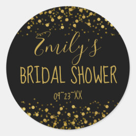 ゴールドフォイル紙吹雪ブライダルシャワーID455 ラウンドシール