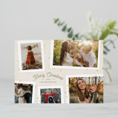 ゴールドフォイル紙吹雪メモリークリスマスフォトカード 箔シーズンカード (立ち正面)