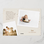 ゴールドフォイル紙吹雪メモリークリスマスフォトカード 箔シーズンカード (裏面)