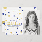 ゴールドフォイル紙吹雪卒業案内|海軍 招待状 (正面/裏面)