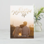 ゴールドフォイル素晴らしい生活クリスマスフォト シーズンカード (スタンド正面)