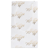 ゴールドフォイル素晴らしい生活クリスマス スモールペーパーバッグ (正面)