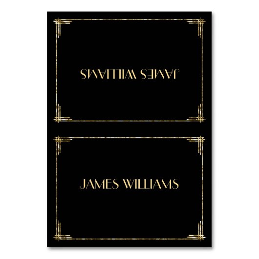 ゴールドフォイル素晴らしギャツビーアールデコプレイス設定カード テーブルナンバー (正面)