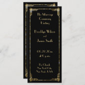 ゴールドフォイル素晴らしギャツビーアールデコ結婚式 プログラム (正面/裏面)