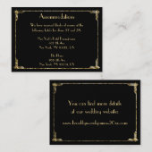 ゴールドフォイル素晴らしギャツビー結婚ズアコモデーションカード エンクロージャーカード (正面/裏面)