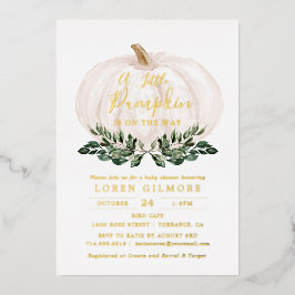 ゴールドフォイル素朴リトルカボチャ赤ちゃんシャワー 箔招待状