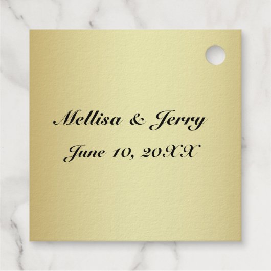ゴールドフォイル結婚お礼カップル名を追加 フェイバータグ (裏面)