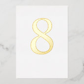 ゴールドフォイル結婚のテーブル番号カスタムの色 箔招待状 (正面)