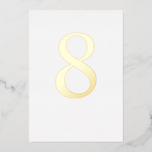 ゴールドフォイル結婚のテーブル番号カスタムの色 箔招待状 (正面)