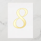 ゴールドフォイル結婚のテーブル番号カスタムの色 箔招待状 (正面)