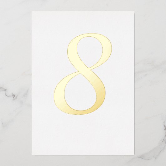 ゴールドフォイル結婚のテーブル番号カスタムの色 箔招待状 (正面)