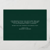 ゴールドフォイル結婚のフォトサンキューカード 箔招待状 (裏面)