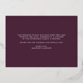 ゴールドフォイル結婚のフォトサンキューカード 箔招待状 (裏面)