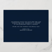 ゴールドフォイル結婚のフォトサンキューカード 箔招待状 (裏面)