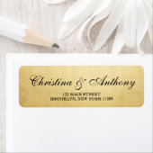 ゴールドフォイル結婚のモノグラム差出人住所ラベル ラベル (インサイチュ)
