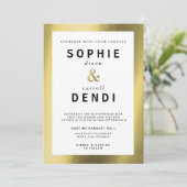 ゴールドフォイル結婚の発表招待状 招待状 (スタンド正面)