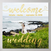 ゴールドフォイル結婚へようこそ 箔ポスター (正面)