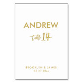 ゴールドフォイル結婚エフェクトの表14 テーブルナンバー (裏面)