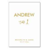 ゴールドフォイル結婚エフェクトの表1 テーブルナンバー (裏面)