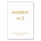 ゴールドフォイル結婚エフェクトの表5 テーブルナンバー (正面)