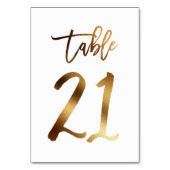 ゴールドフォイル結婚シックのテーブル番号 | 表21 テーブルナンバー (裏面)