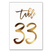 ゴールドフォイル結婚シックのテーブル番号 | 表33 テーブルナンバー (裏面)