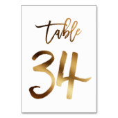 ゴールドフォイル結婚シックのテーブル番号 |表34 テーブルナンバー (裏面)